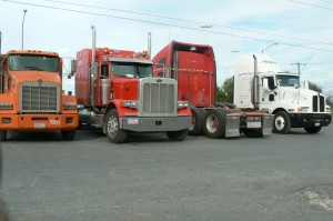 Many Mexican truckers are at home with their families on the weekend